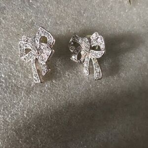 Elegant Silver Bow Earrings